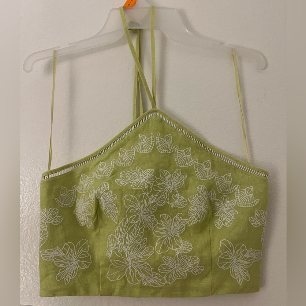 House of Harlow 1960 Lime Floral Crop Top
